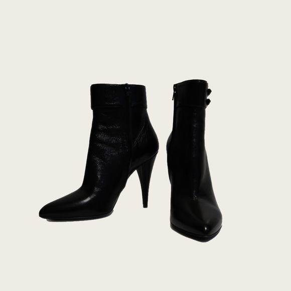 Saint Laurent Black Buckle Booties - Picture 3 of 7